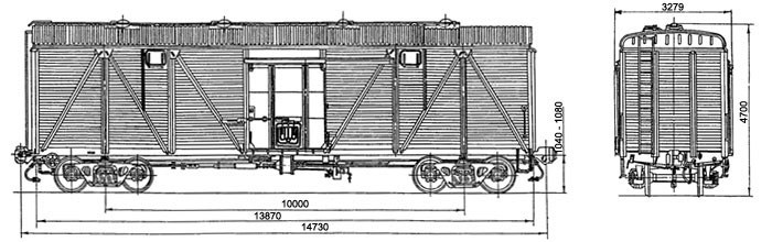 Крытый грузовой железнодорожный вагон 11-066-04