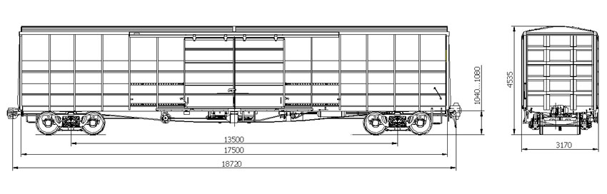 Крытый грузовой железнодорожный вагон 11-7038